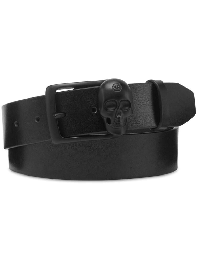 Philipp Plein skull detail leather belt - Black Cover