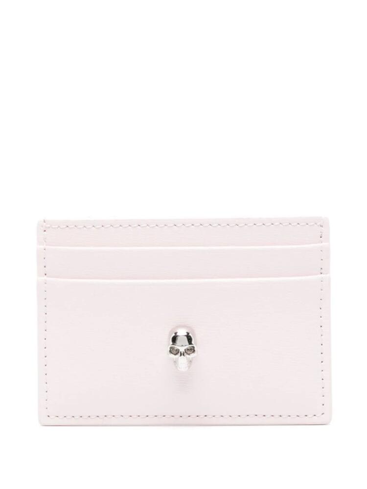 Alexander McQueen skull stud cardholder - Pink Cover