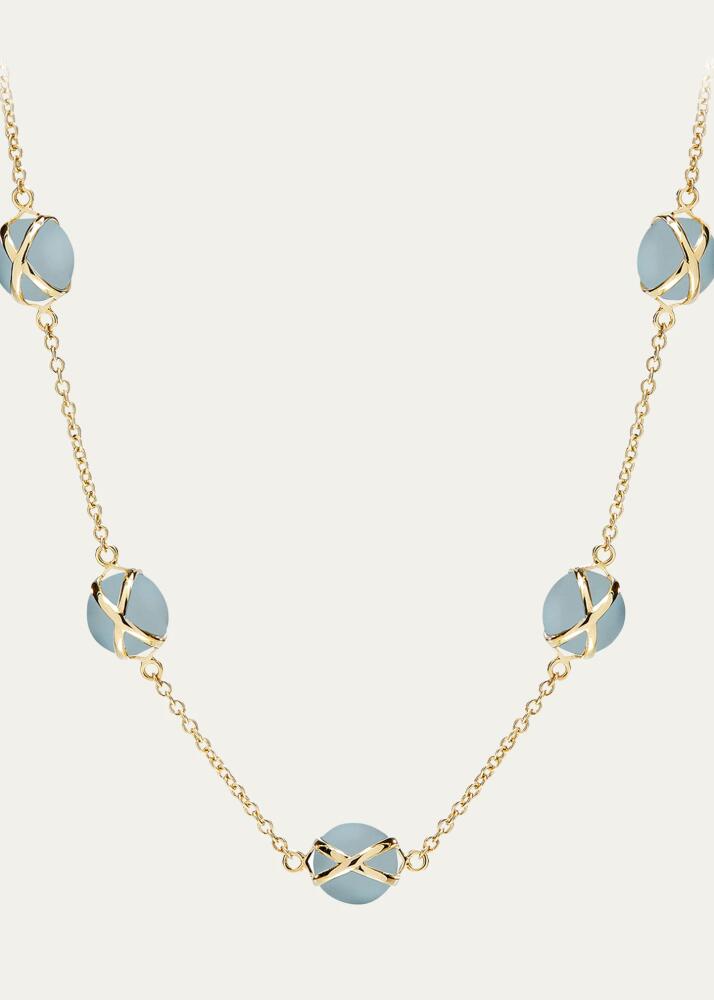 L. Klein 18k Gold Prisma Aquamarine Chain Necklace Cover