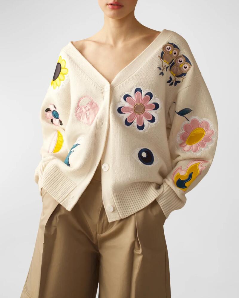 Cynthia Rowley Oversized Button-Down Patch Cardigan Cover