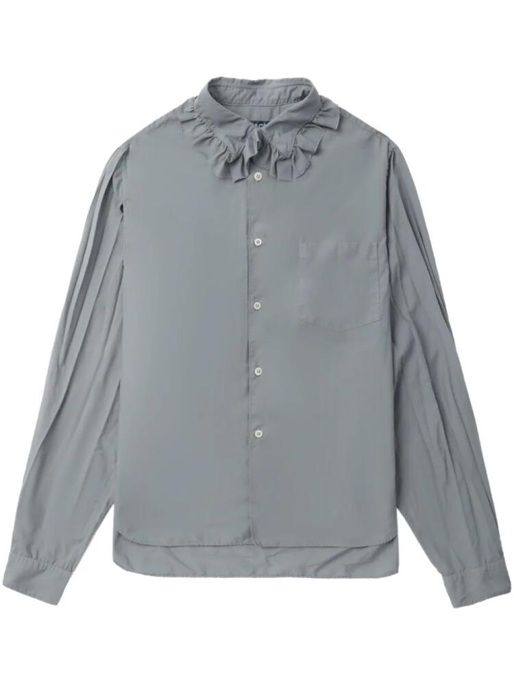 Black Comme Des Garçons ruffle-collar wide-sleeve shirt - Grey Cover