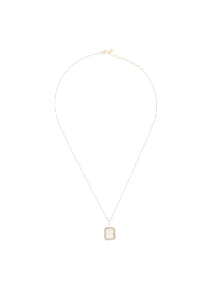 Mateo 14kt yellow gold diamond B necklace Cover