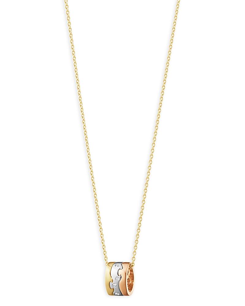 Georg Jensen 18K Rose, White & Yellow Gold Fusion Diamond Puzzle Inspired Pendant Necklace, 17.72 Cover