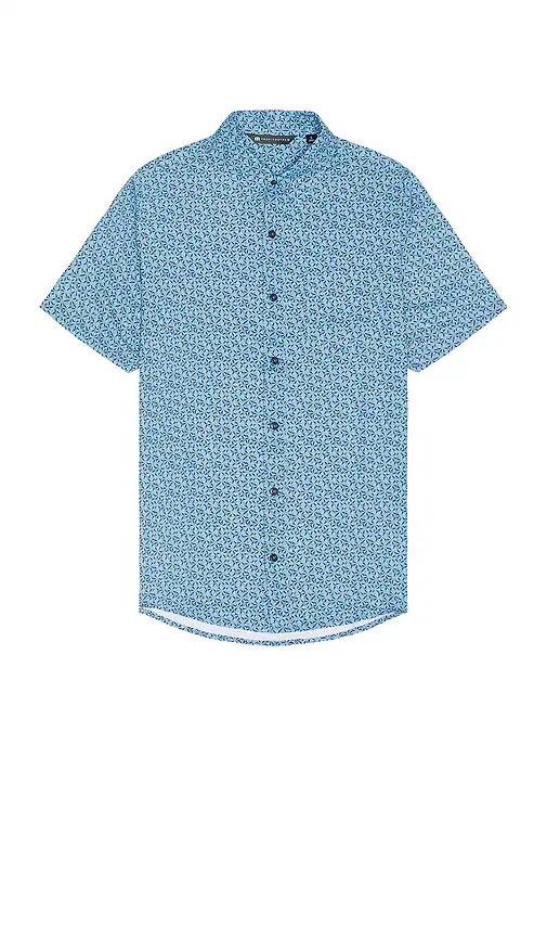 TravisMathew Country Mile Button Down Shirt in Blue Cover