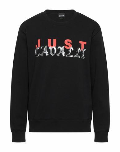 Just Cavalli Man Sweatshirt Black Cotton, Elastane Cover