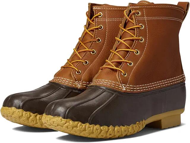 L.L.Bean Bean Boot 8 Leather Primaloft Flannel Lined (Tan/Brown/Gum/Apple Cinnamon) Men's Shoes Cover