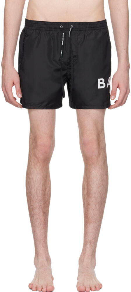 Balmain Black Printed Swim Shorts Cover