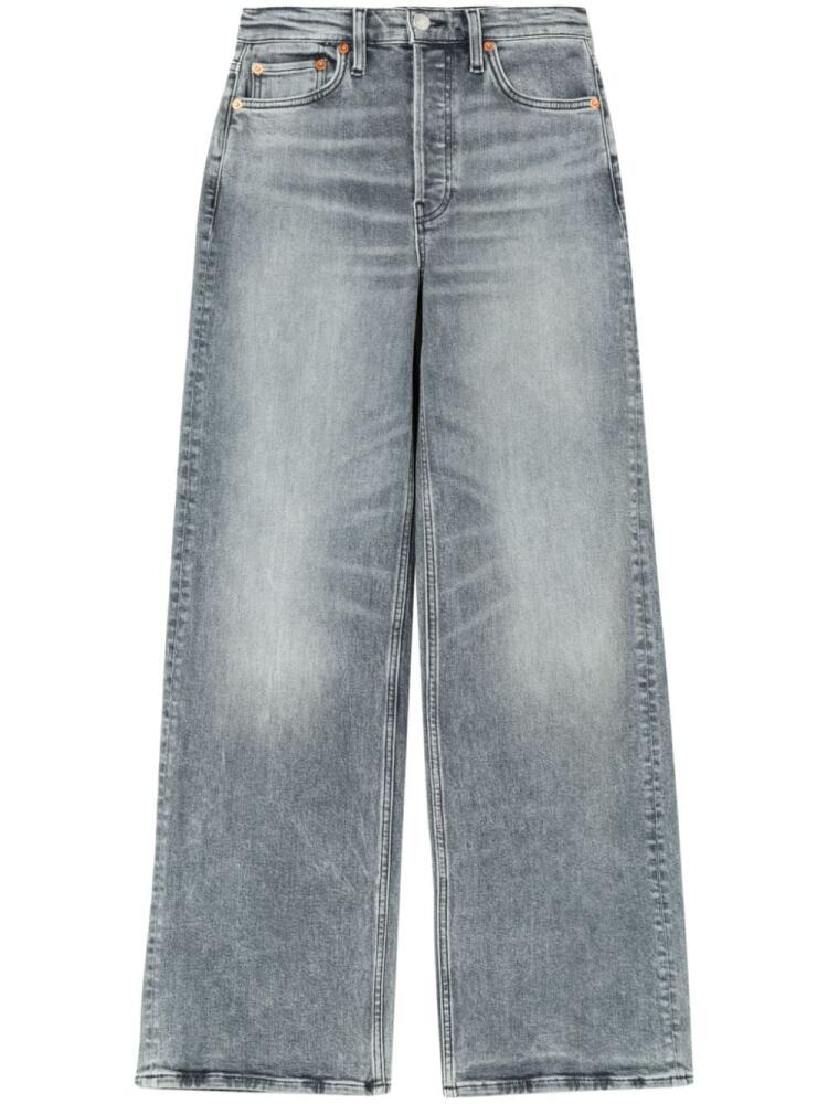 RE/DONE logo-patch wide-leg jeans - Grey Cover