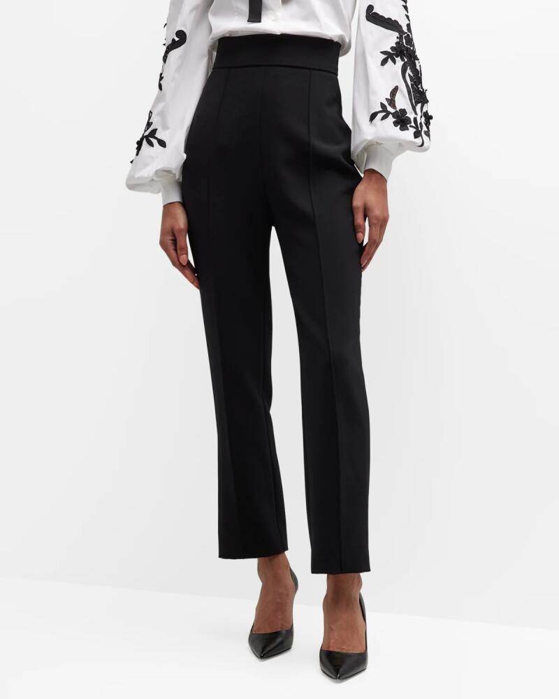 Carolina Herrera High-Rise Skinny-Leg Ankle Crepe Pants Cover