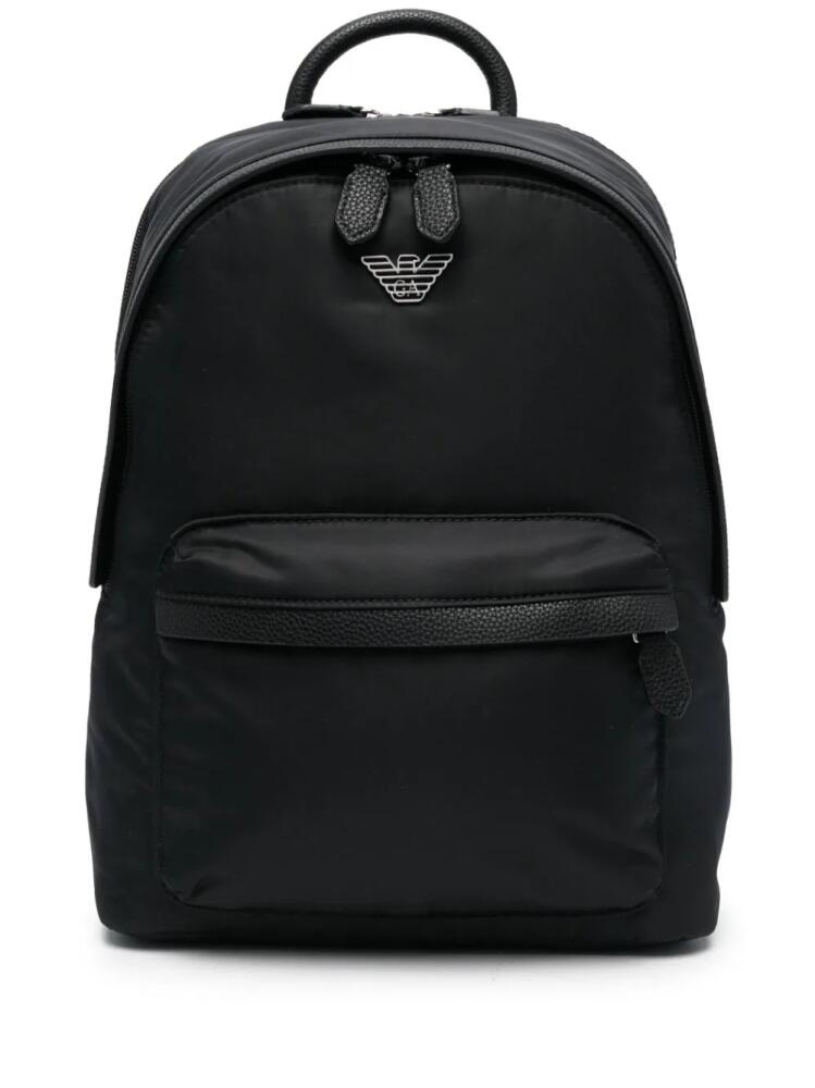 Emporio Armani logo-plaque backpack - Black Cover