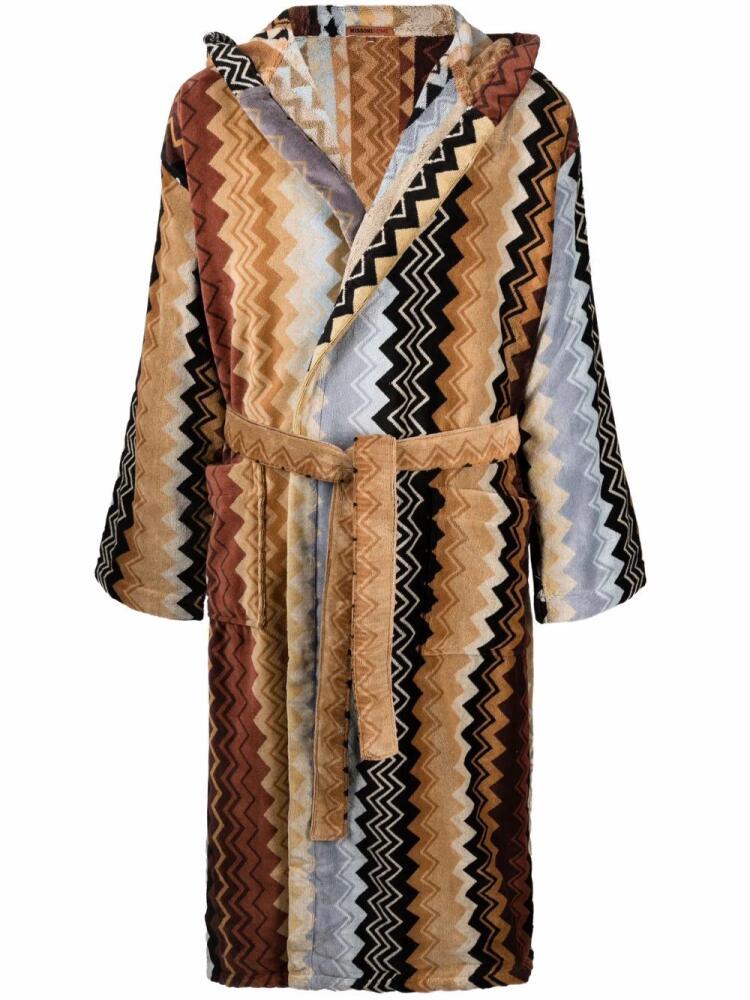 Missoni Home Giacomo belted hooded bathrobe - Brown Cover