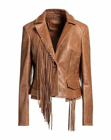 Guess Woman Blazer Tan Cowhide Cover