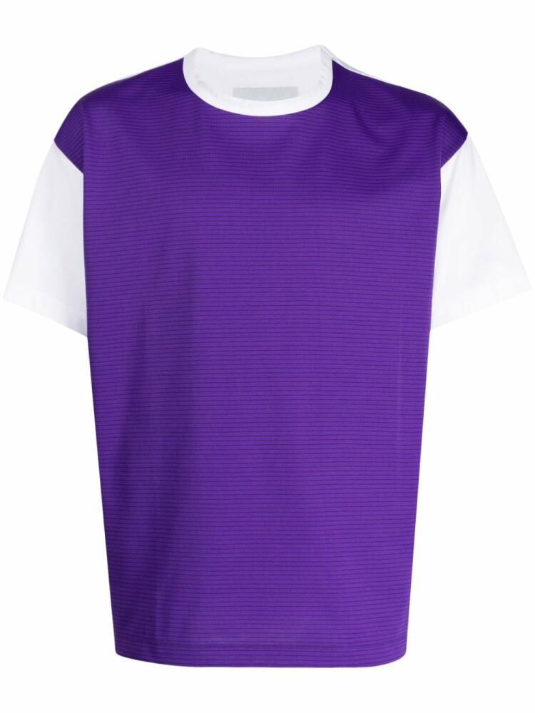 Fumito Ganryu contrast-panel two-tone T-shirt - Purple Cover