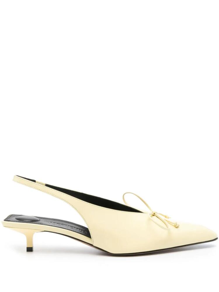 Jacquemus 40mm Cubisto leather pumps - Yellow Cover