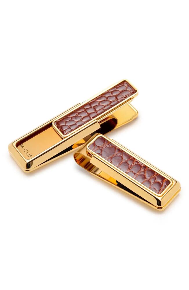 M-Clip New Yorker Alligator Money Clip in Medium Brown Cover