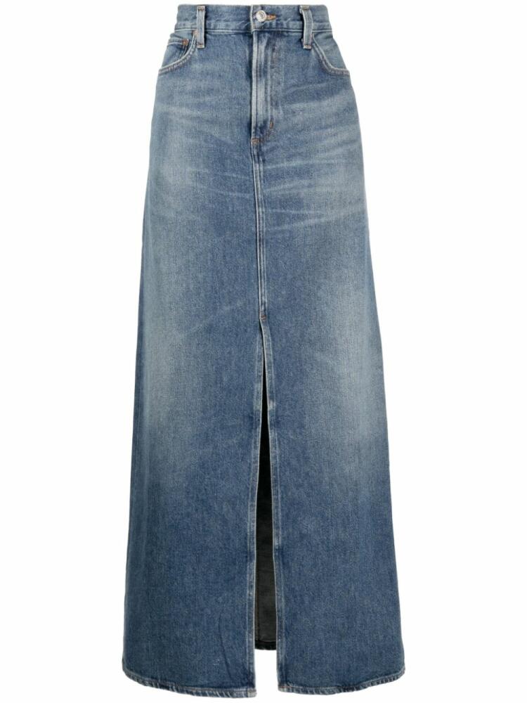 AGOLDE Leif mid-rise denim maxi skirt - Blue Cover