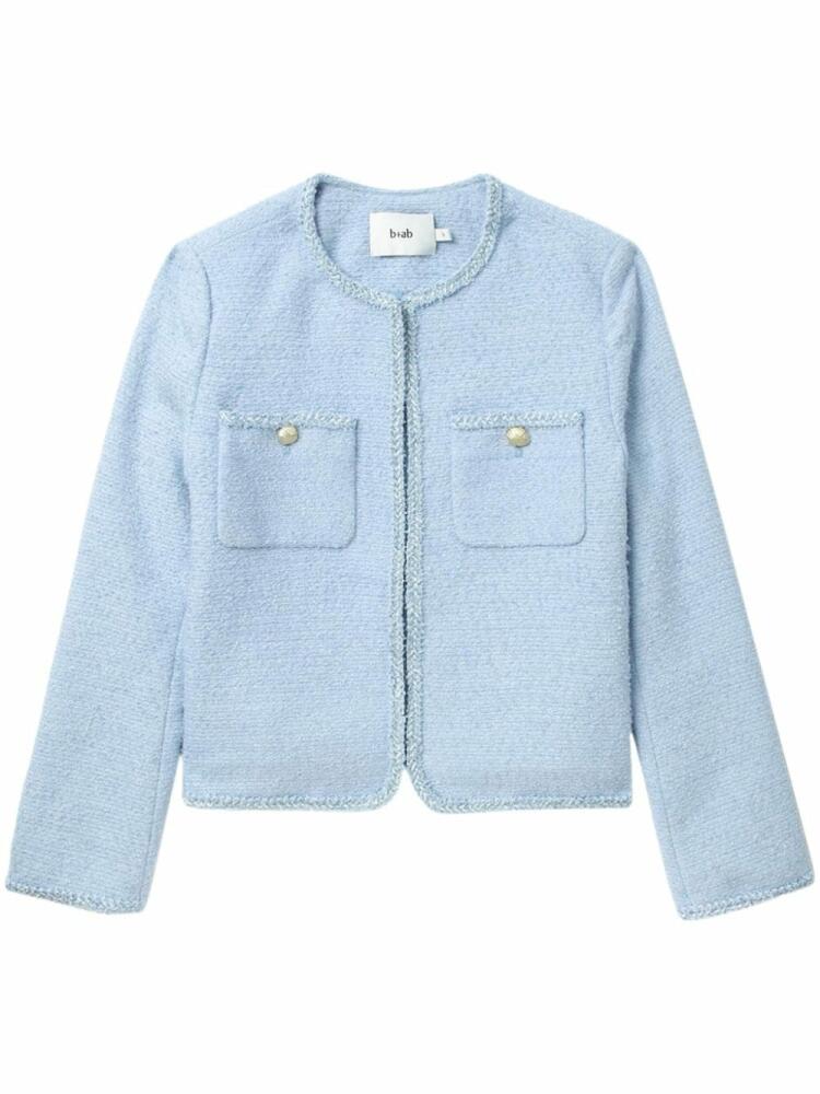 b+ab braided-trim tweed jacket - Blue Cover