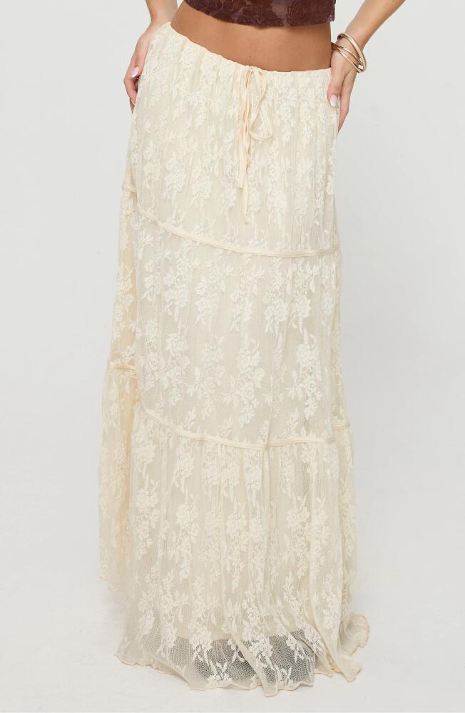 Princess Polly Lace Tiered Maxi Skirt in Light Beige Cover