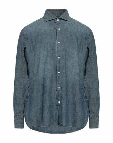 Dandylife By Barba Man Denim shirt Blue Cotton Cover