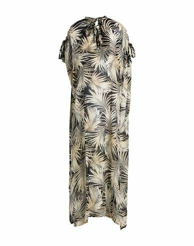 Fisico Woman Maxi dress Black Viscose, Silk Cover