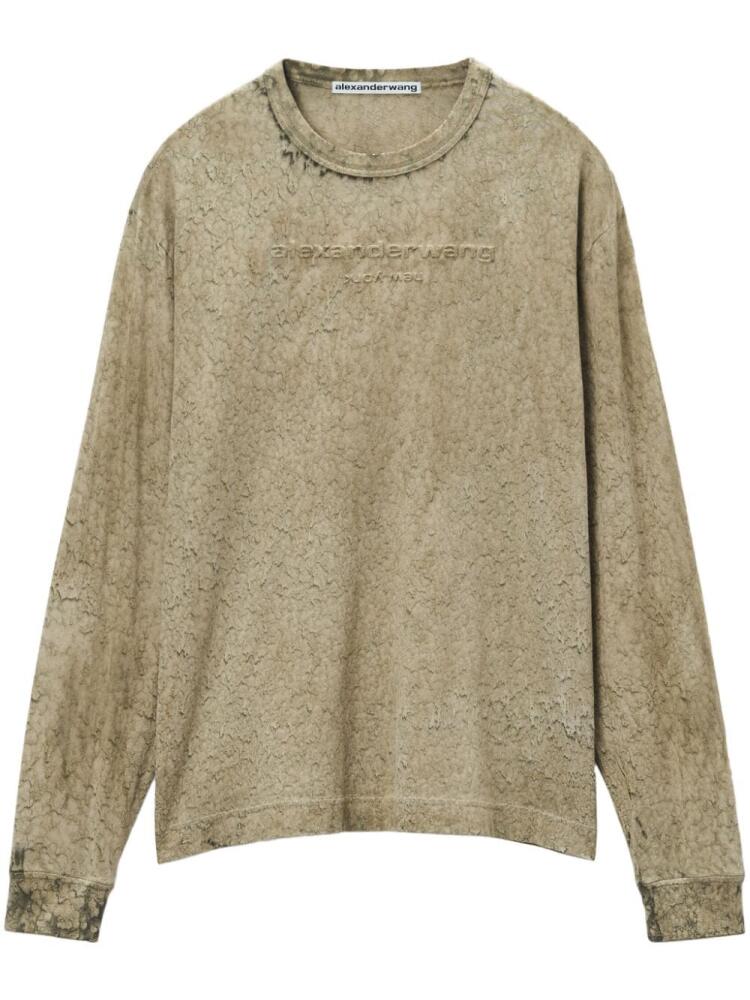 Alexander Wang logo-embossed tie-dye T-shirt - Neutrals Cover