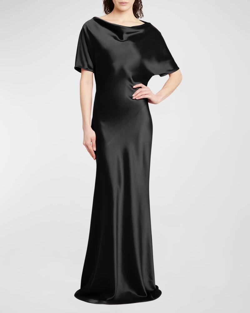 Kiton Cowl-Neck Satin Gown Cover