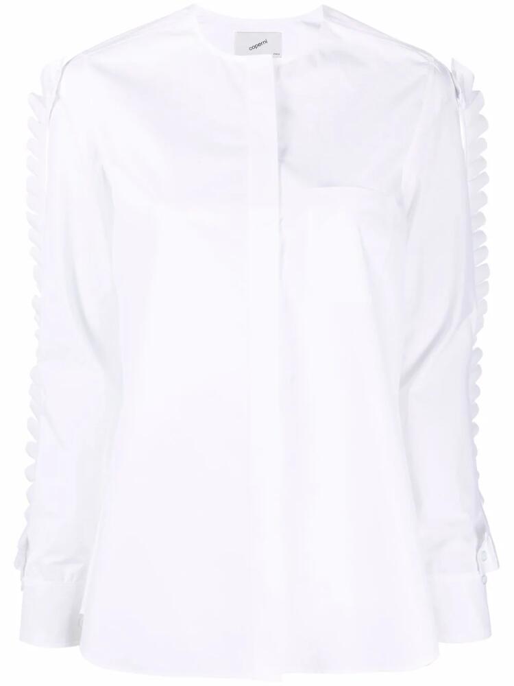 Coperni ruffle-detail long-sleeve shirt - White Cover