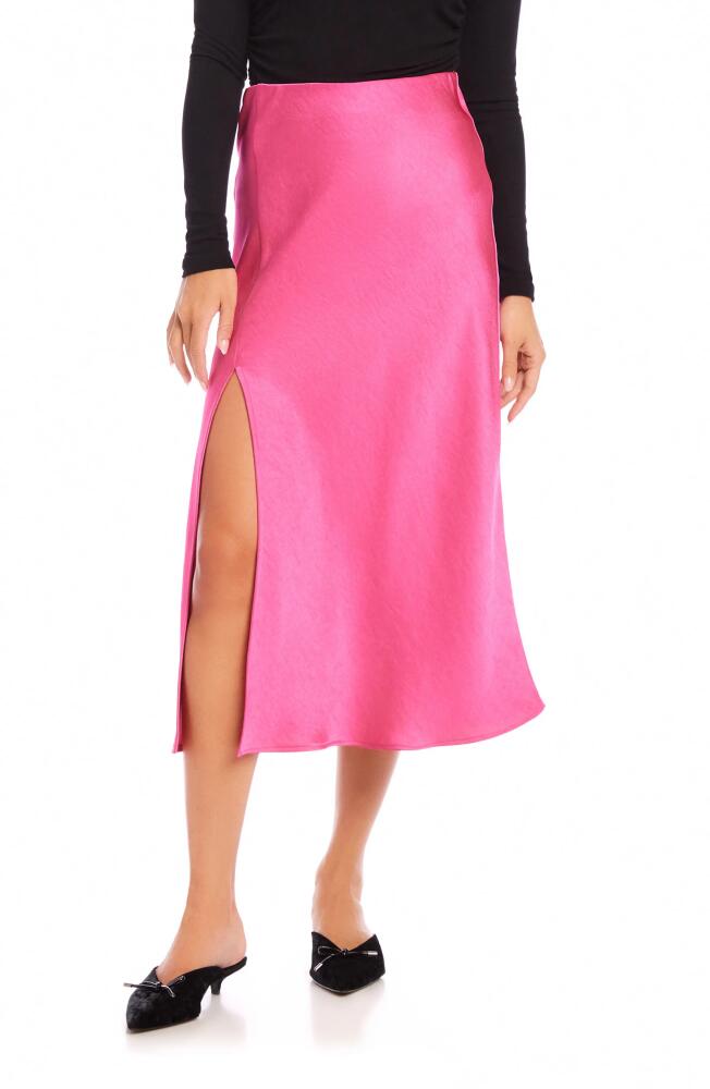 FIFTEEN TWENTY Brielle Satin Midi Skirt in Bright Pink Cover