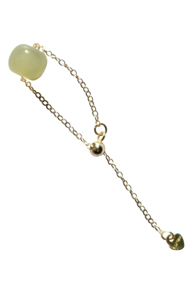 seree Zodiac collection Libra Skinny gold chain jade ring in Light Green Cover