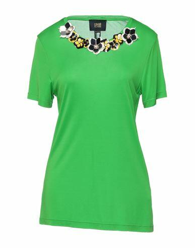 Cavalli Class Woman T-shirt Green Viscose Cover