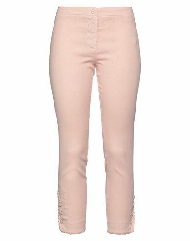 120% Lino Woman Pants Blush Linen, Cotton, Elastane Cover