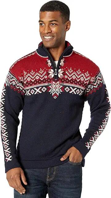 Dale of Norway 140th Anniversary Masculine Sweater (Navy/Red Rose/Off-White) Men's Clothing Cover