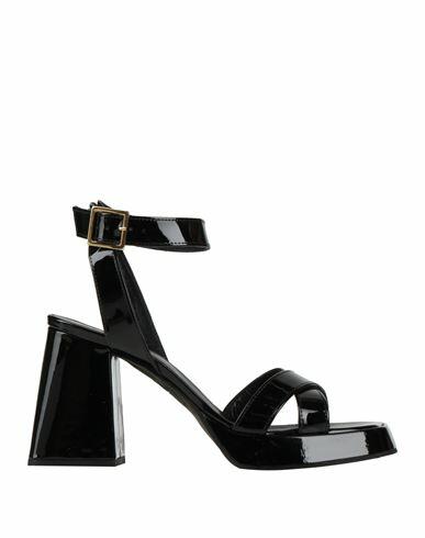 Giampaolo Viozzi Woman Sandals Black Leather Cover