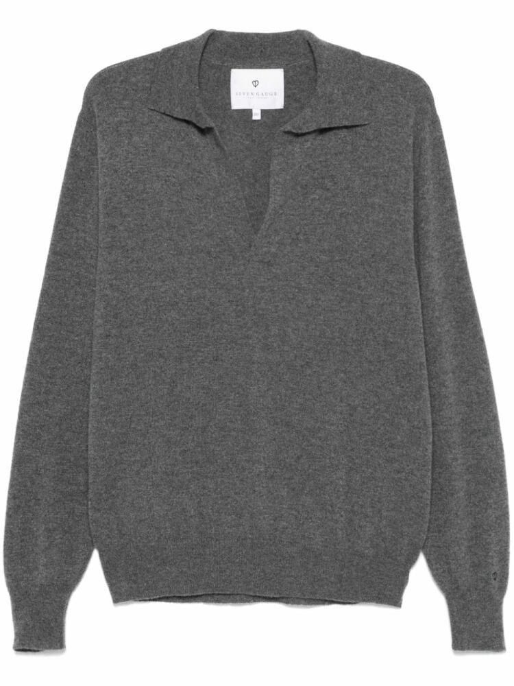 SEVEN GAUGE cashmere polo shirt - Grey Cover