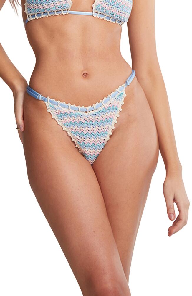 Capittana Isabella Multicolor Crochet Bikini Bottoms in Light Blue Cover