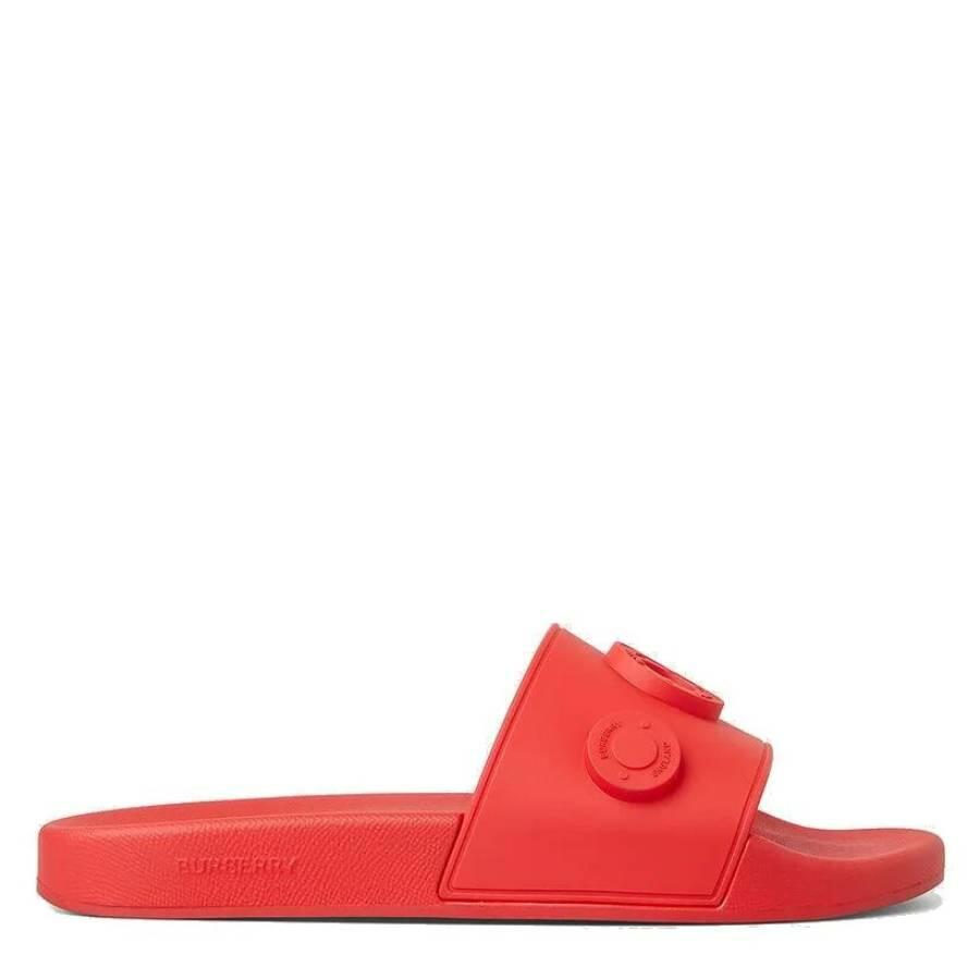 Burberry Bright Red Furley Logo-Embellished Slide Sandals Cover