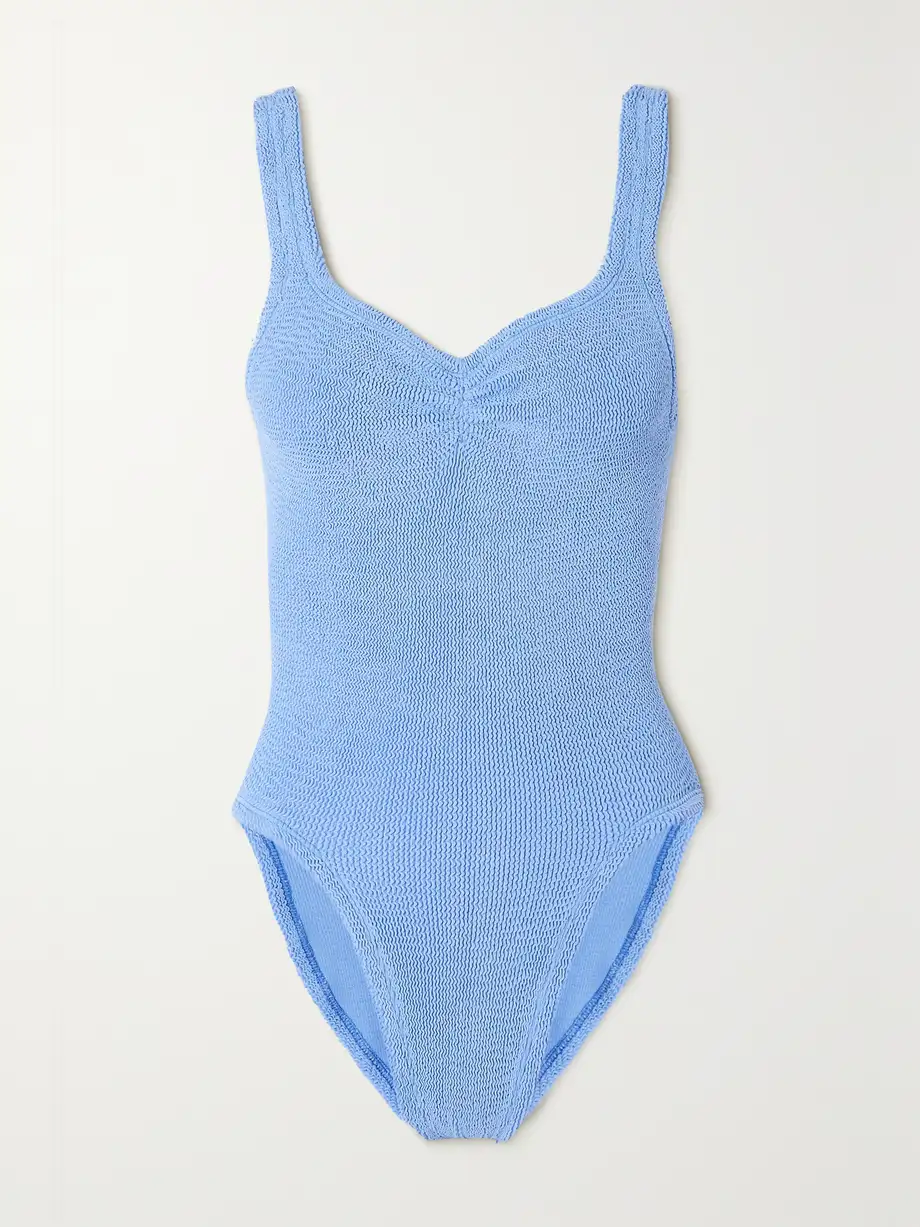 Hunza G - Tonya Seersucker Swimsuit - Blue Cover