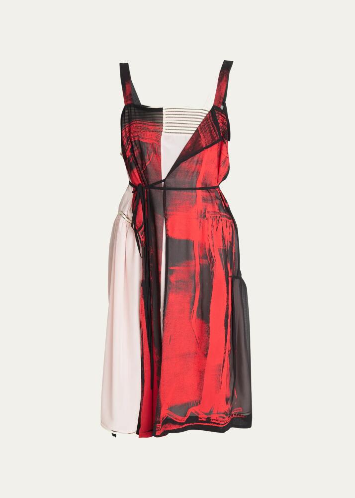 Maison Margiela Layered Abstract Self-Tie Silk Dress Cover