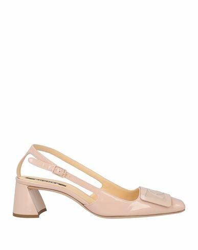 Rochas Woman Pumps Blush Soft Leather Cover