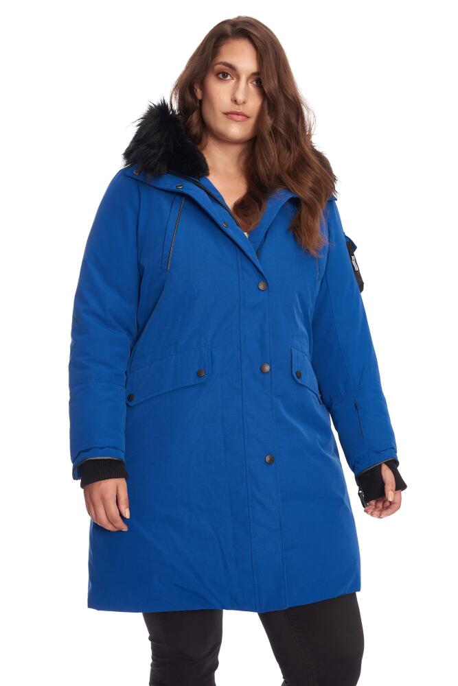 Alpine North LAURENTIAN PLUS SIZE - Vegan Down Long Parka Winter with Faux Fur Hood in Cobalt Cover