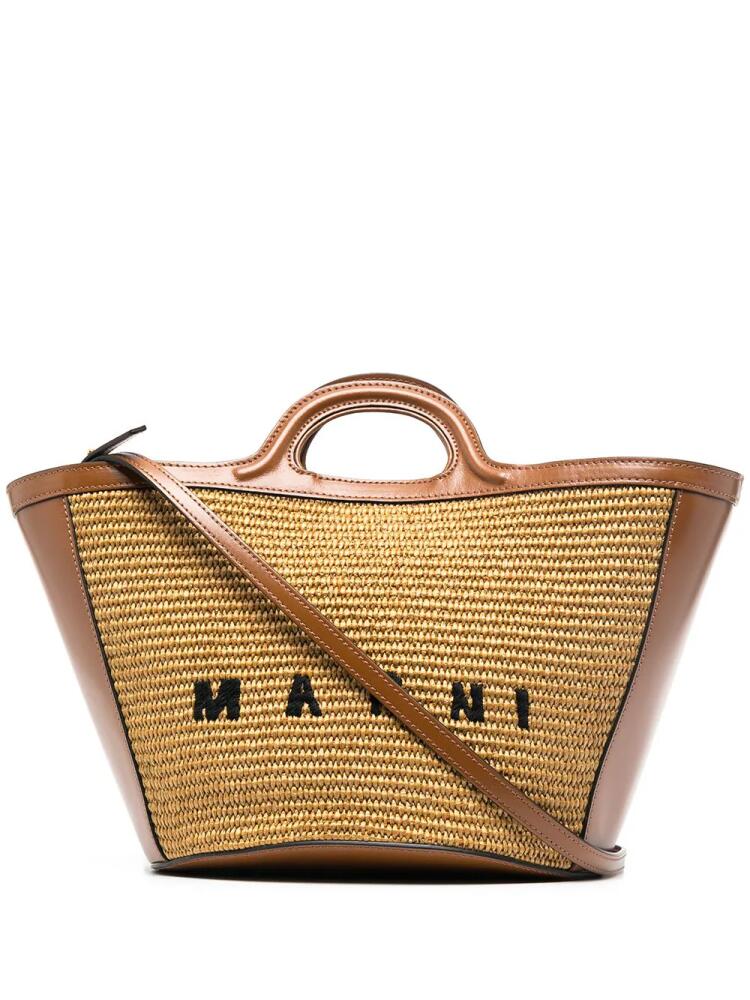 Marni Tropicalia logo-embroidered tote bag - Brown Cover