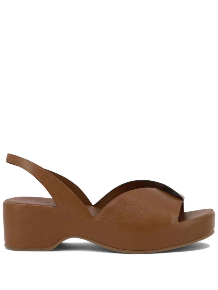 Del Carlo platform leather sandals - Brown Cover