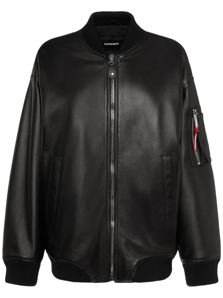 DSQUARED2 Zip-up Faux Leather Bomber Jacket Cover