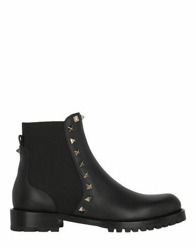 Valentino Garavani Rockstud Ankle Boots Woman Ankle boots Black Leather Cover