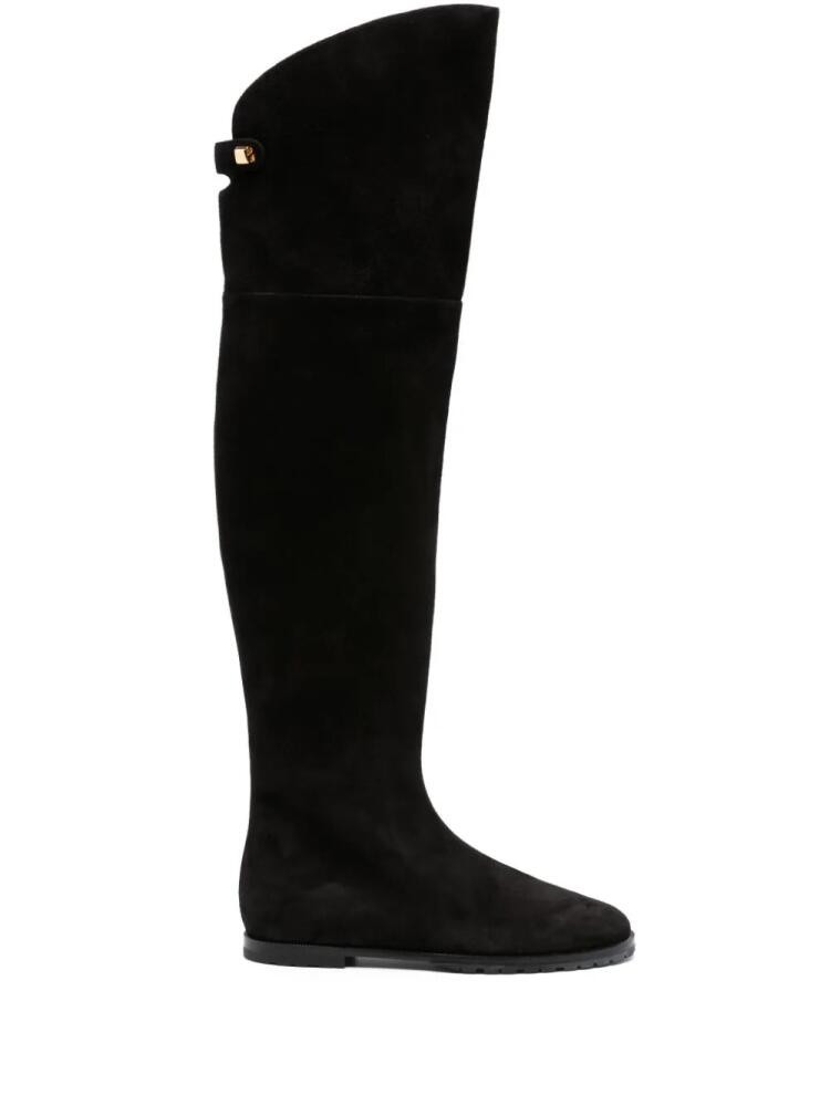 Maison Skorpios Stefania knee-high suede boots - Black Cover