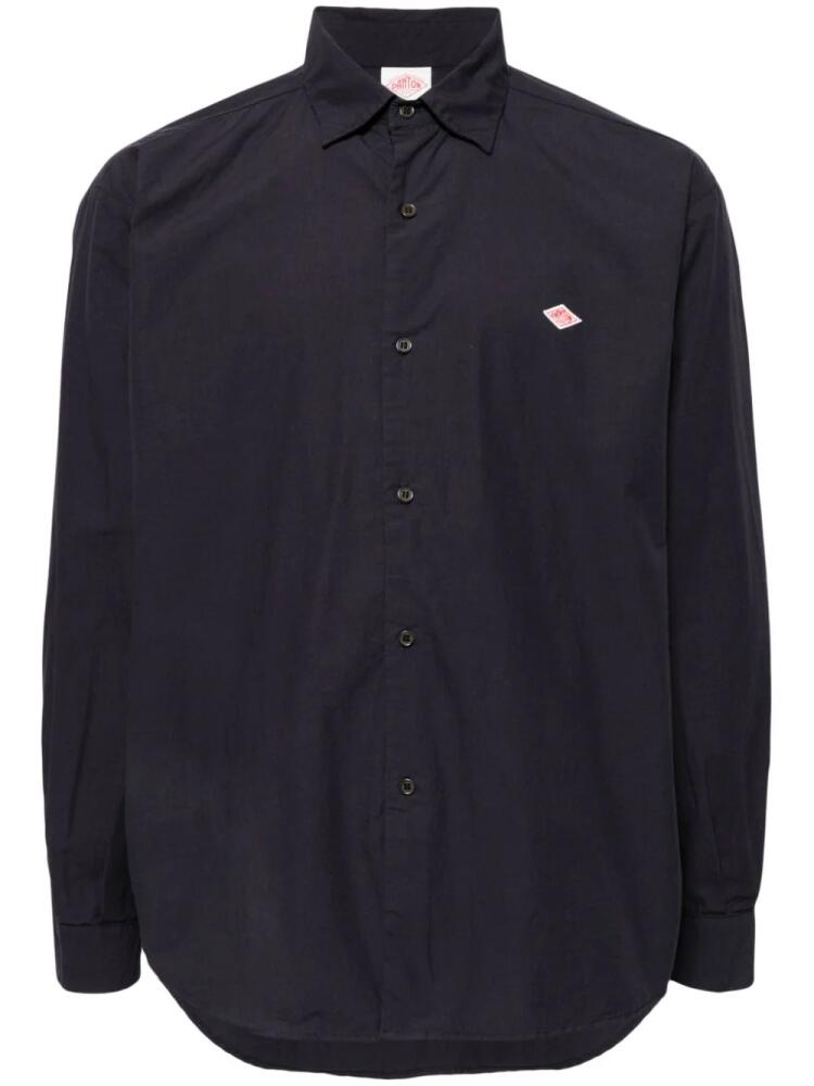 Danton logo-appliqué cotton shirt - Blue Cover