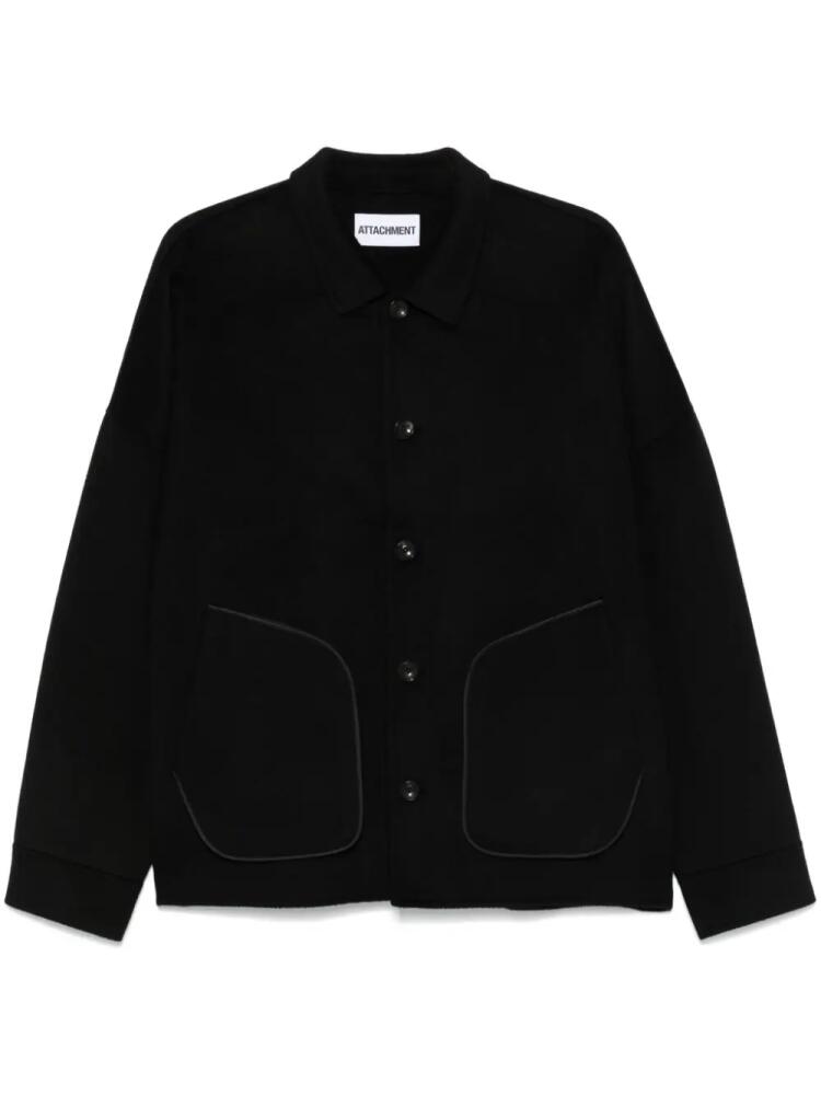 Attachment single-breasted shirt jacket - Black Cover