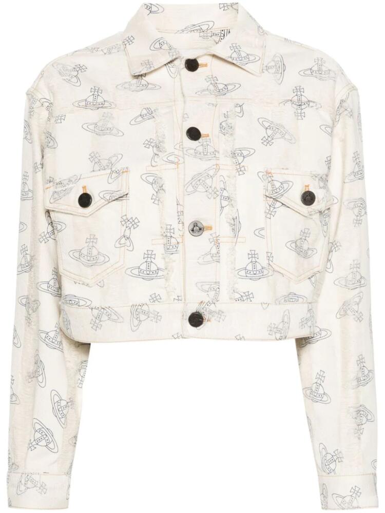 Vivienne Westwood Orb-logo denim jacket - Neutrals Cover