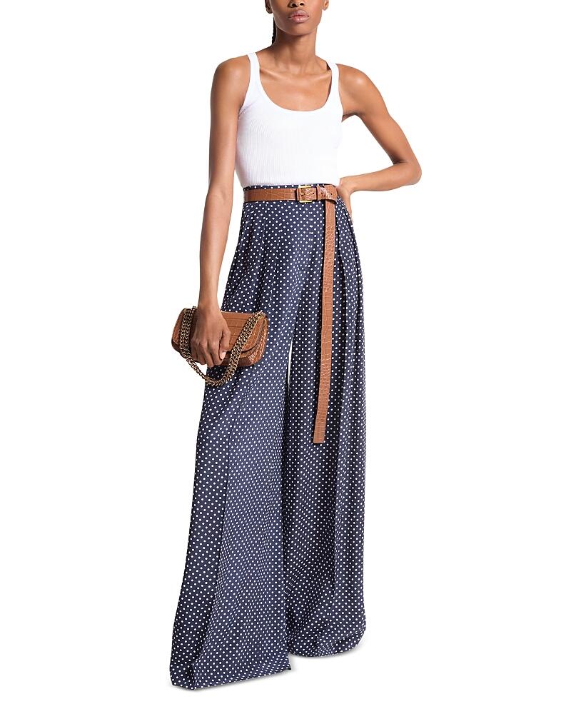 Michael Kors Collection Silk Dot Print Palazzo Pants Cover