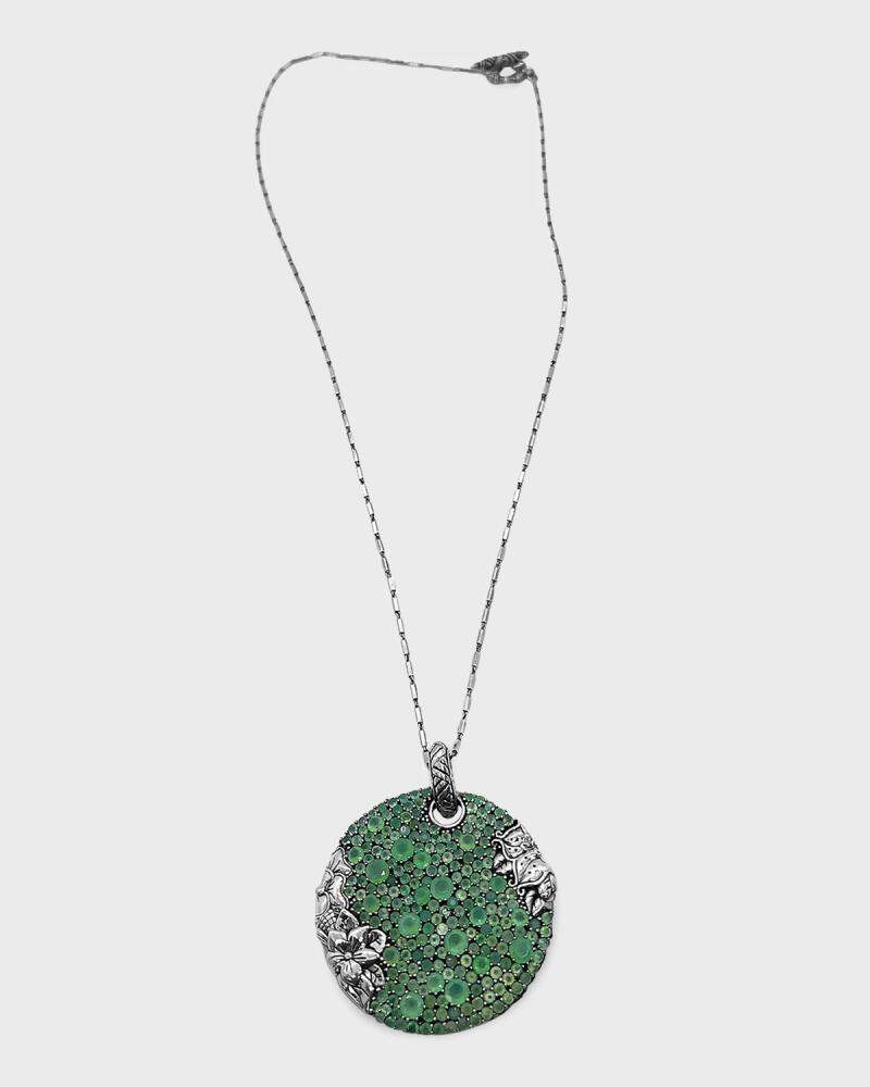 Stephen Dweck Faceted Green Pave Pendant Necklace Cover